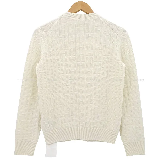 2022 AW HERMES Knit Ladies H Motif Ribbed Crewneck Knit #38 Blanc/Nature Wool100%[BRAND NEW][Authentic]