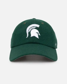 47 Brand Michigan State Spartans Wooly Clean Up Strapback Dark Green