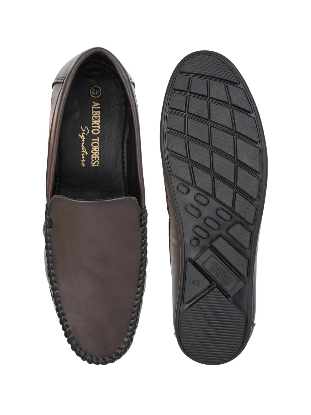 Alberto Torresi Synthetic BRown Loafers For Men