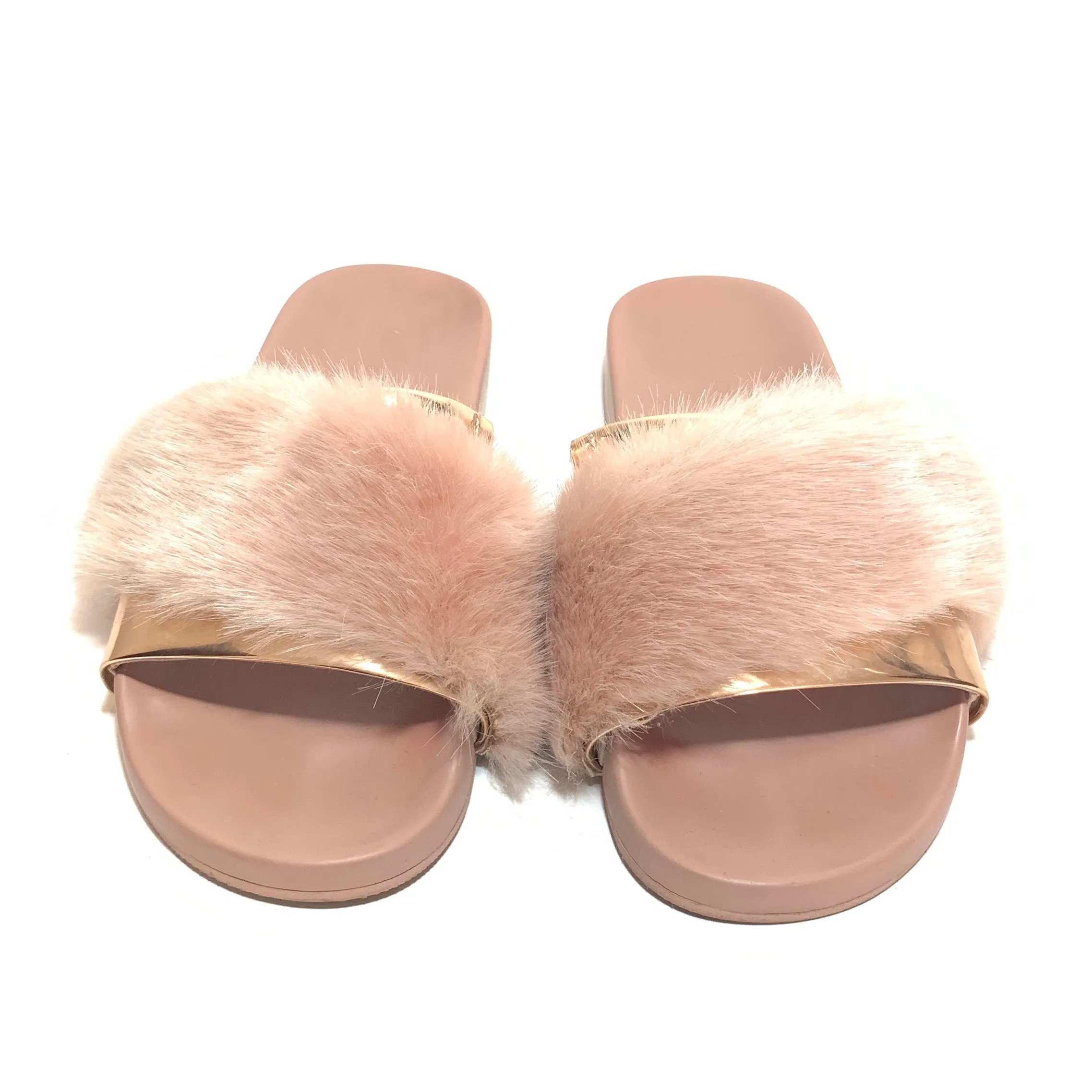 ALDO Pink Faux Fur Slides | Gently Used |