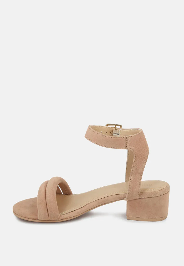 AMELIA Beige Block Heel Sandal