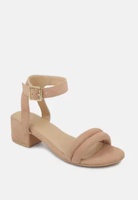 AMELIA Beige Block Heel Sandal