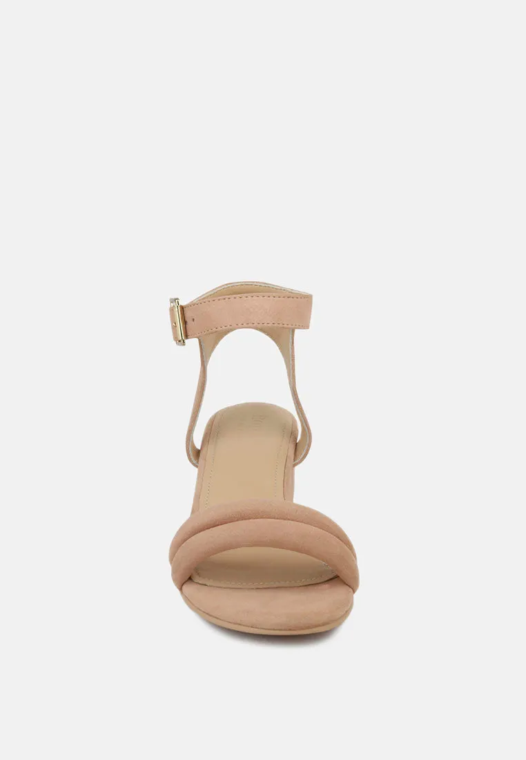 AMELIA Beige Block Heel Sandal