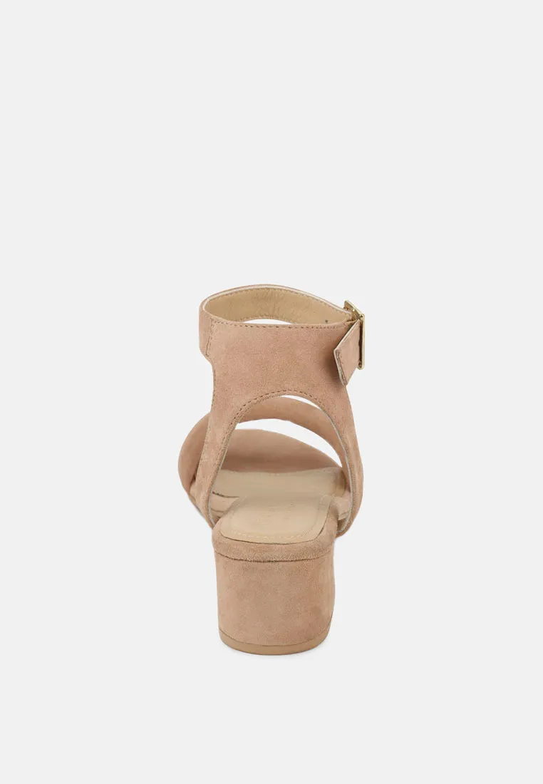 AMELIA Beige Block Heel Sandal