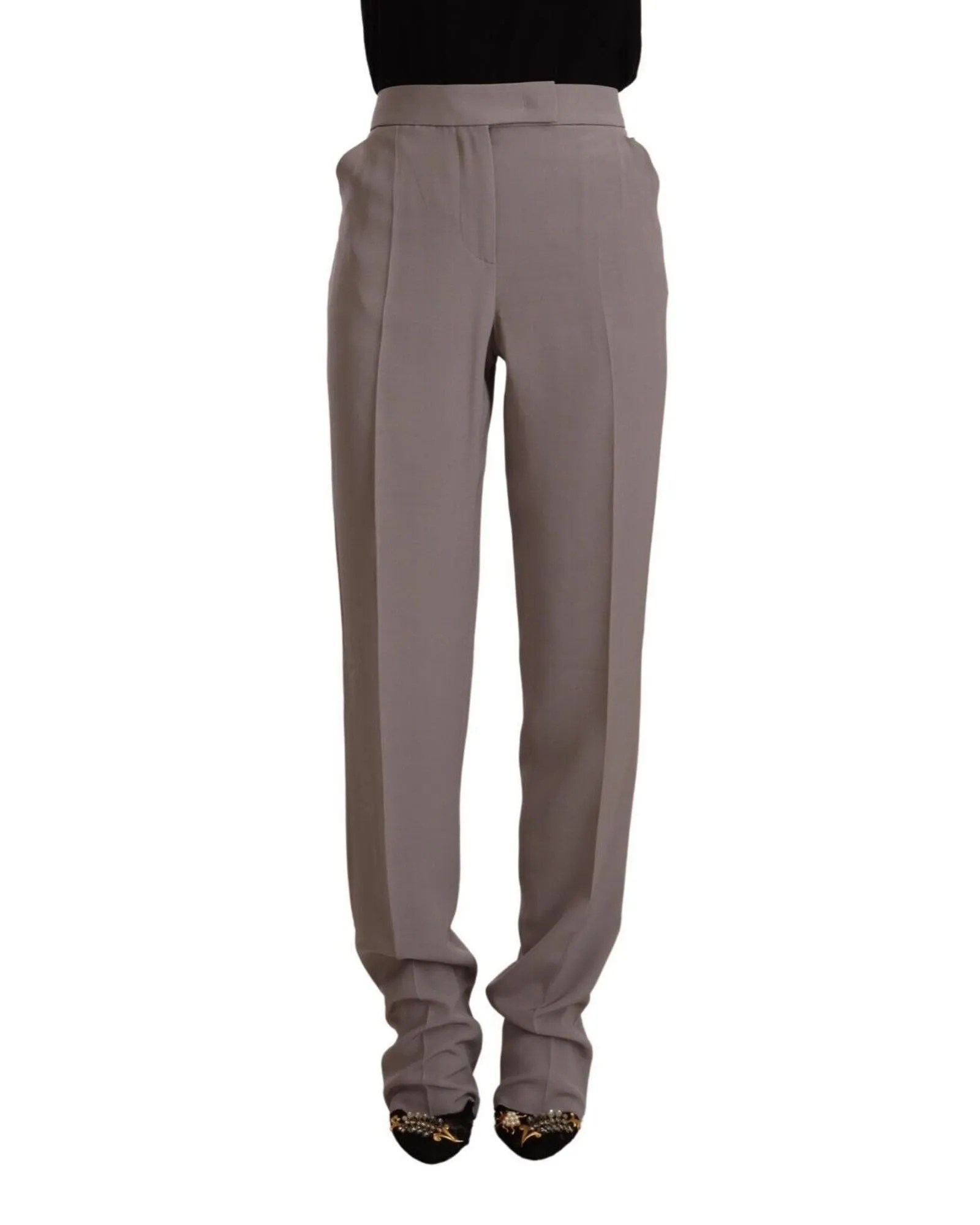 Armani High Waist Silk Tapered Pants