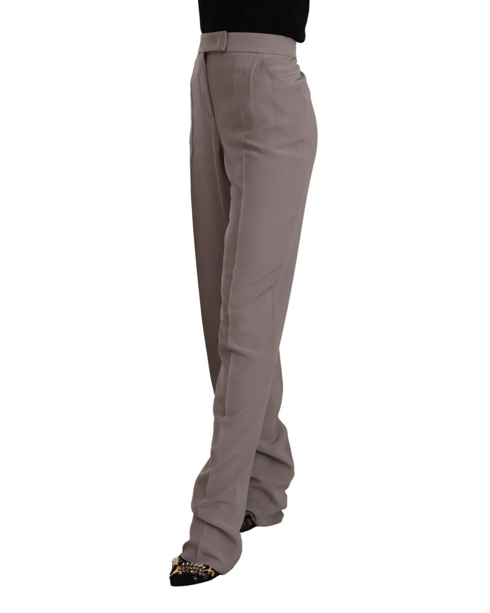 Armani High Waist Silk Tapered Pants