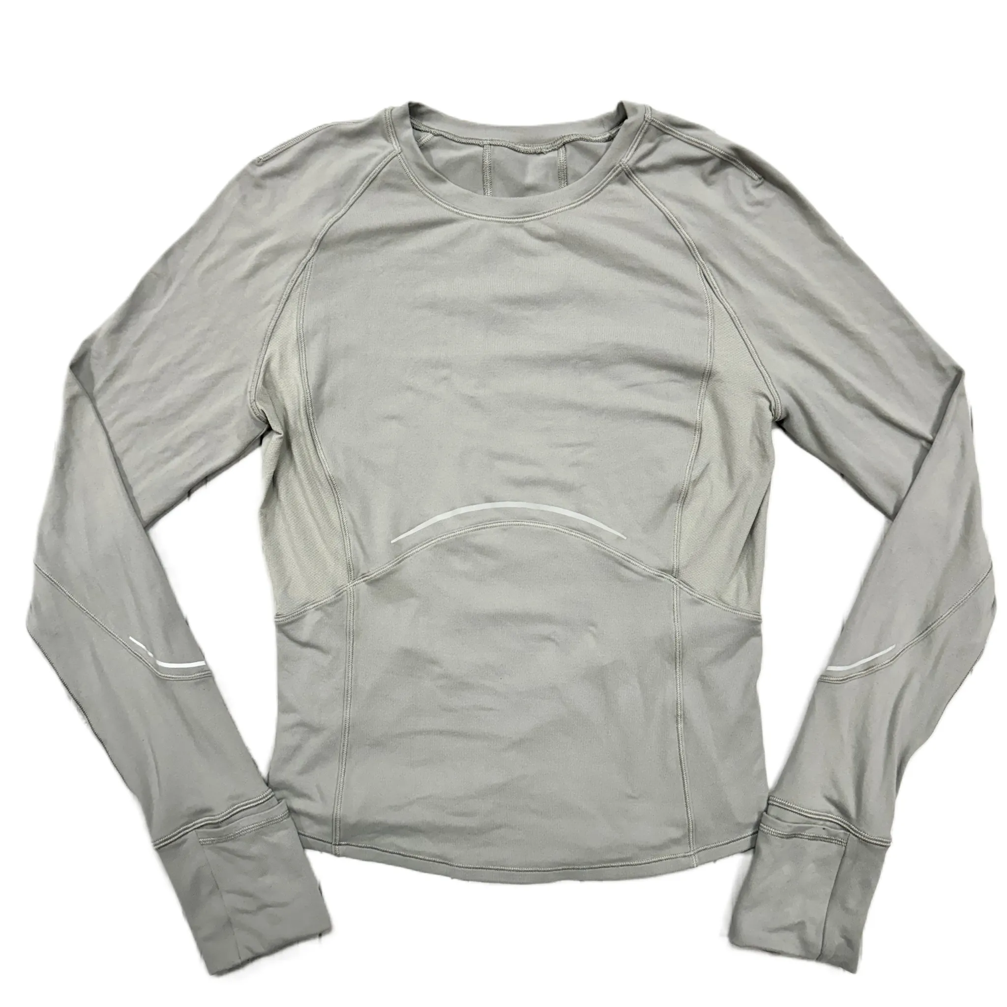 Athletic Top Long Sleeve Crewneck By Lululemon In Grey, Size: S