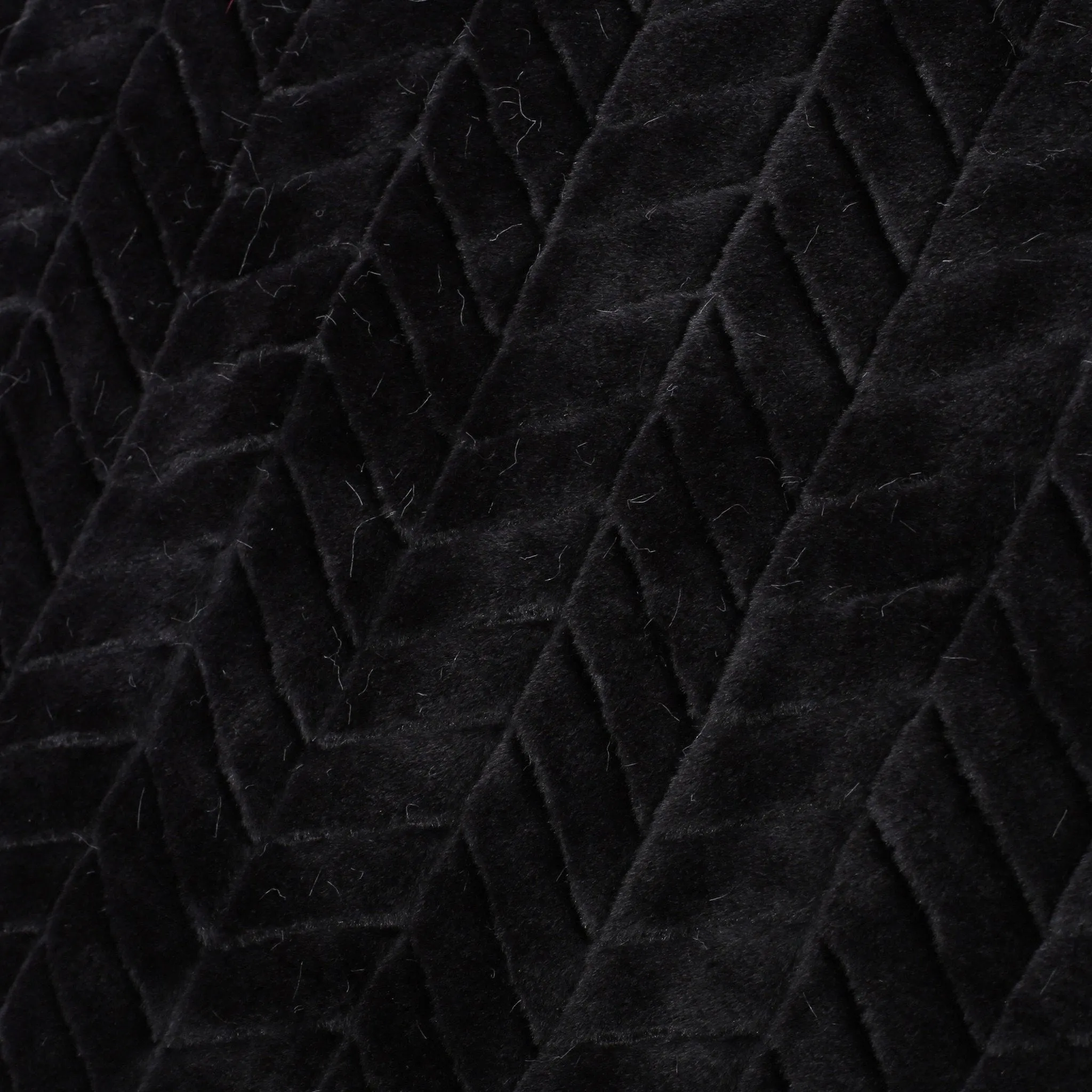 Black Fur Fabric Throw Blanket - NH717992