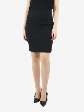 Black wool-blend skirt - size UK 8