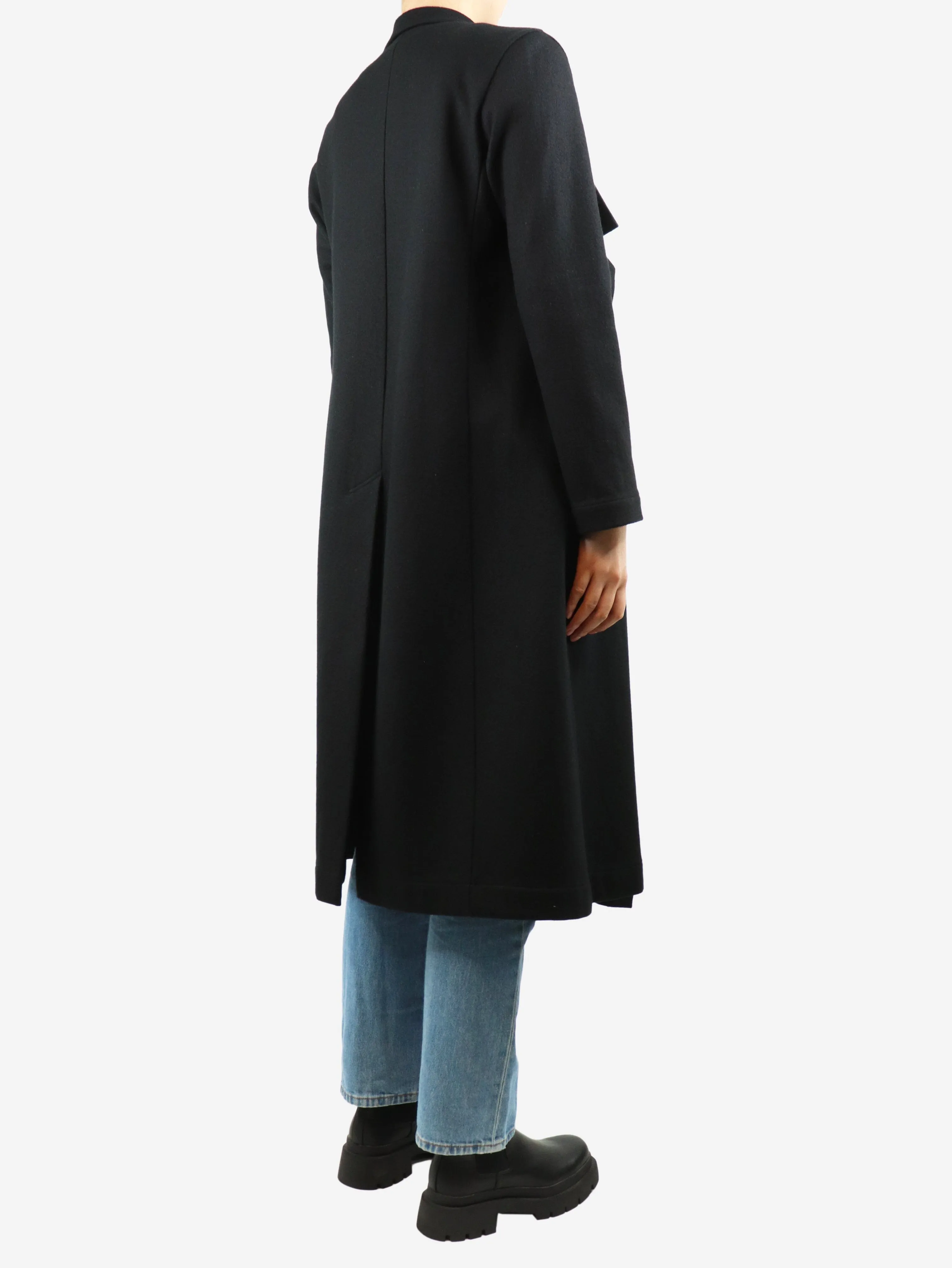 Black wool coat - size UK 10