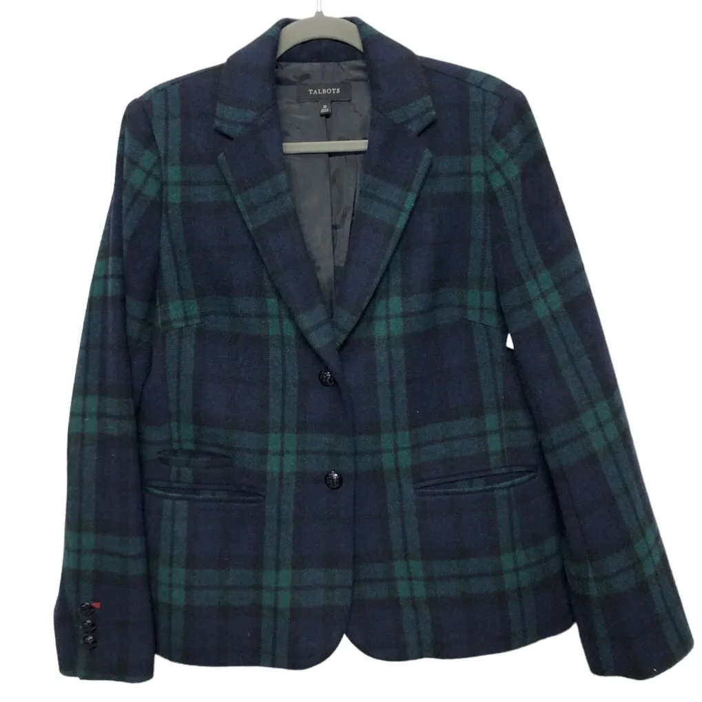 Blazer By Talbots In Blue & Green, Size: 10