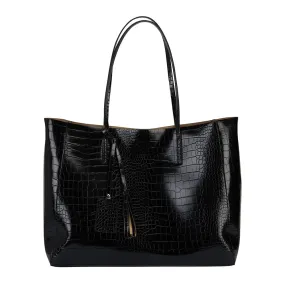 Bobbi Handbag in Black Croc