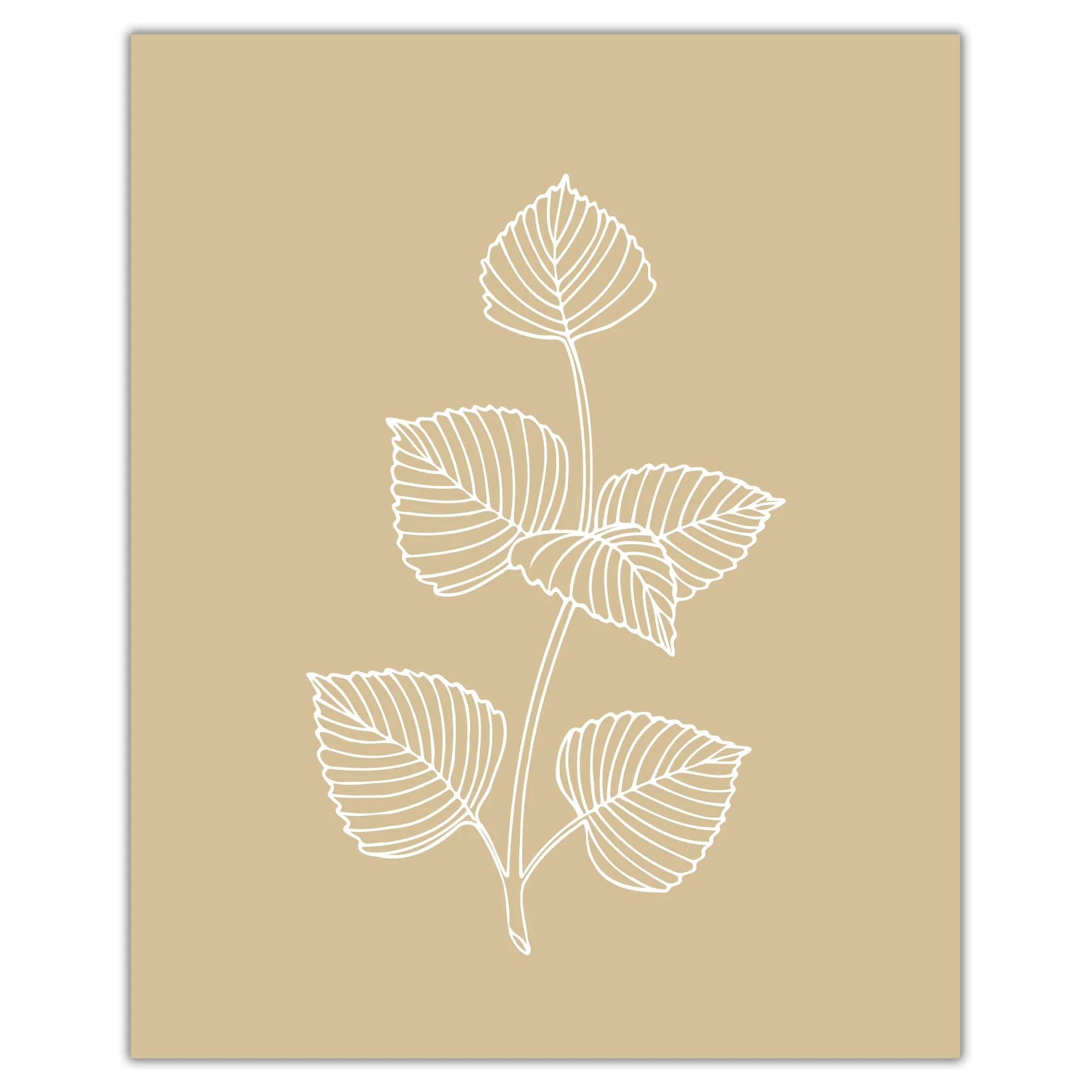 Botanical Herb Silhouettes in Warm Farmhouse Colors