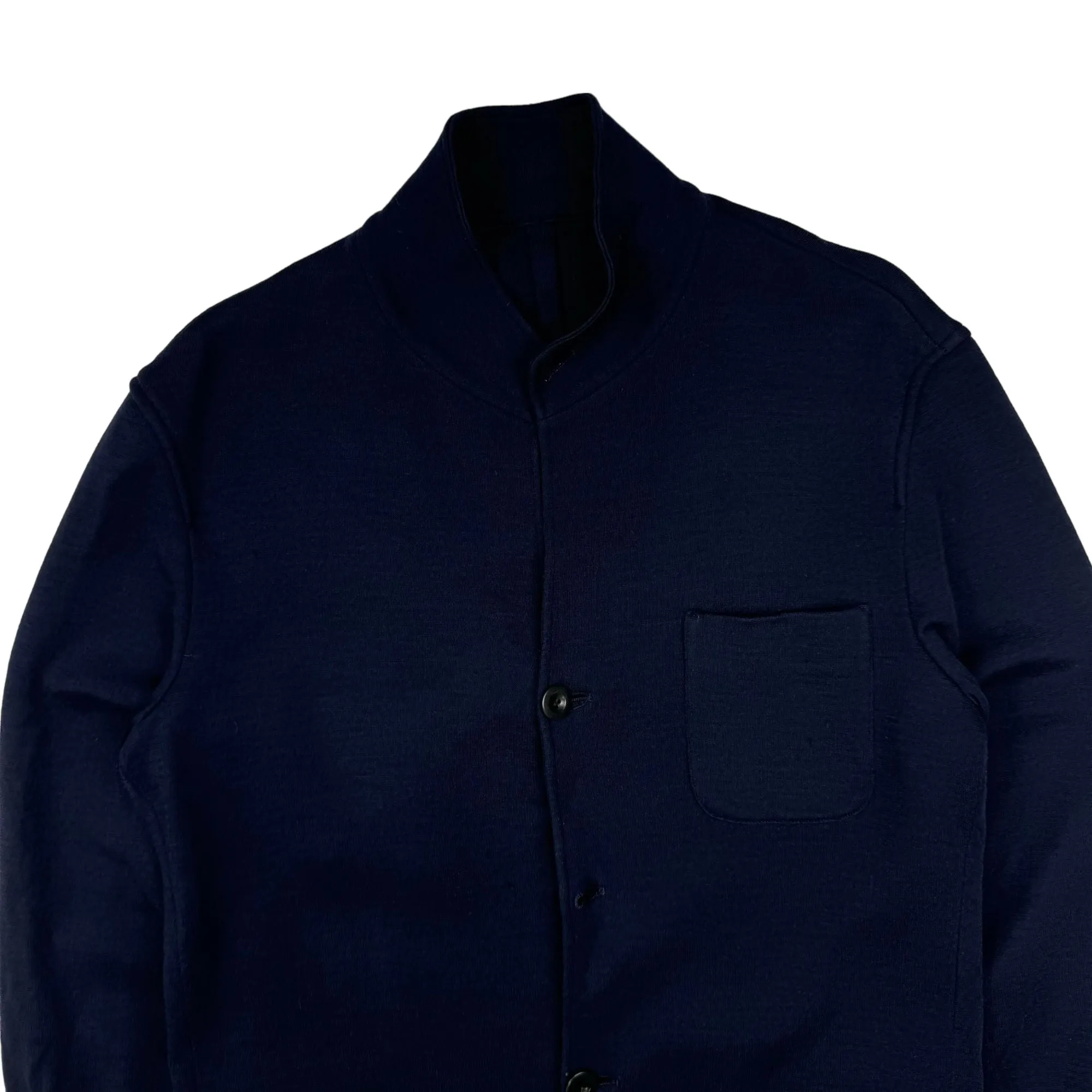 Burberry Shawl Collar Button-Up Lightweight Jacket Navy