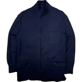 Burberry Shawl Collar Button-Up Lightweight Jacket Navy