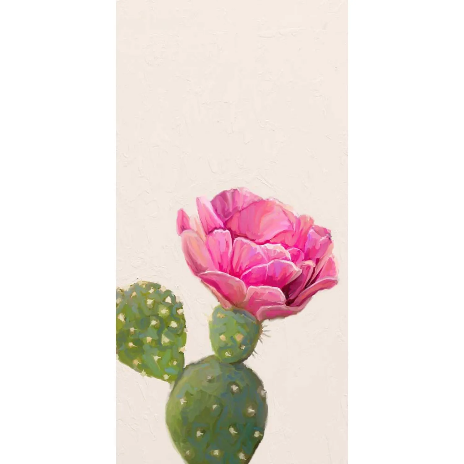 Cactus Garden - Big Bold Bloom - Narrow Canvas Wall Art