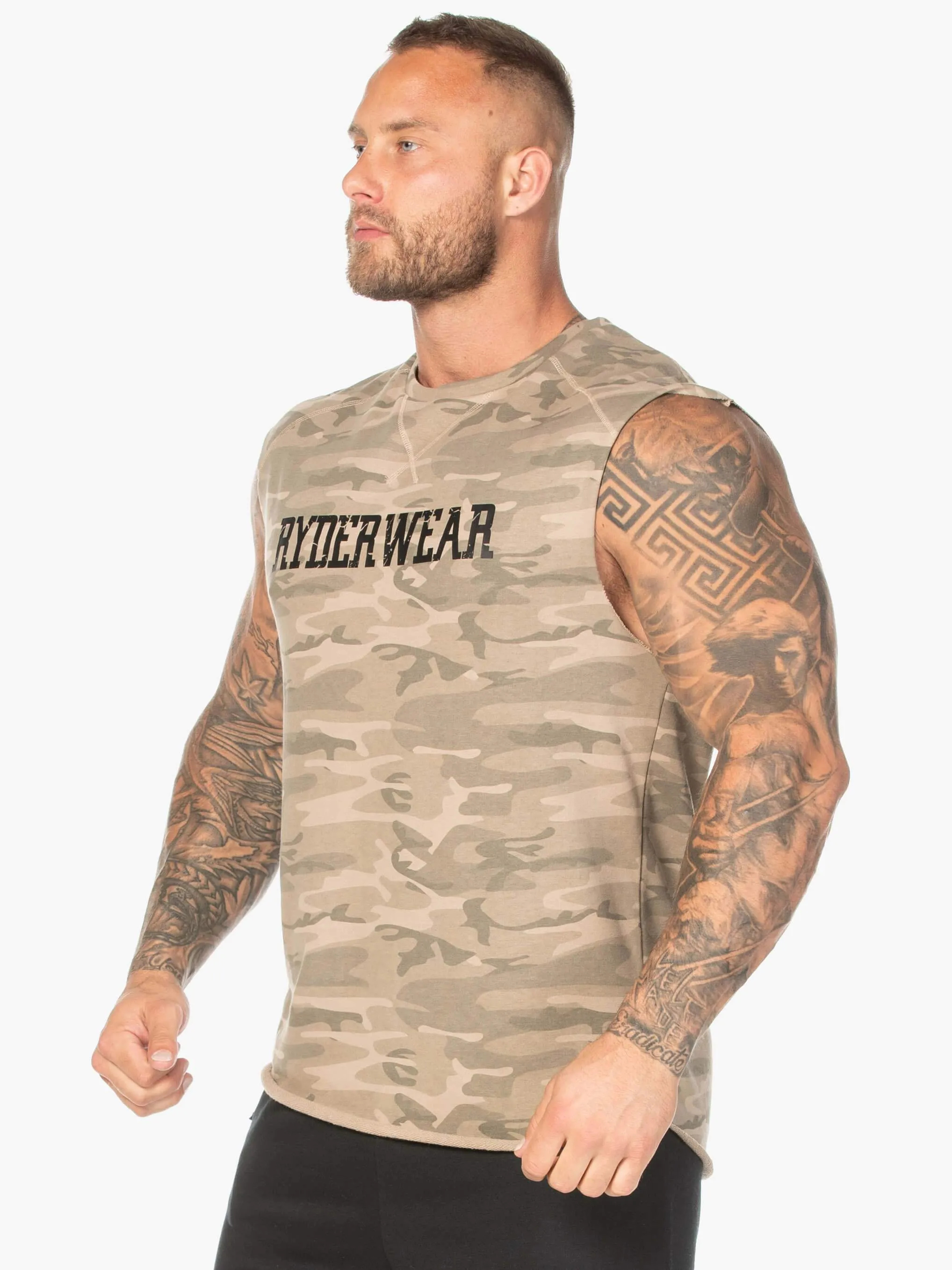 Camo Fleece Tank - Tan Camo