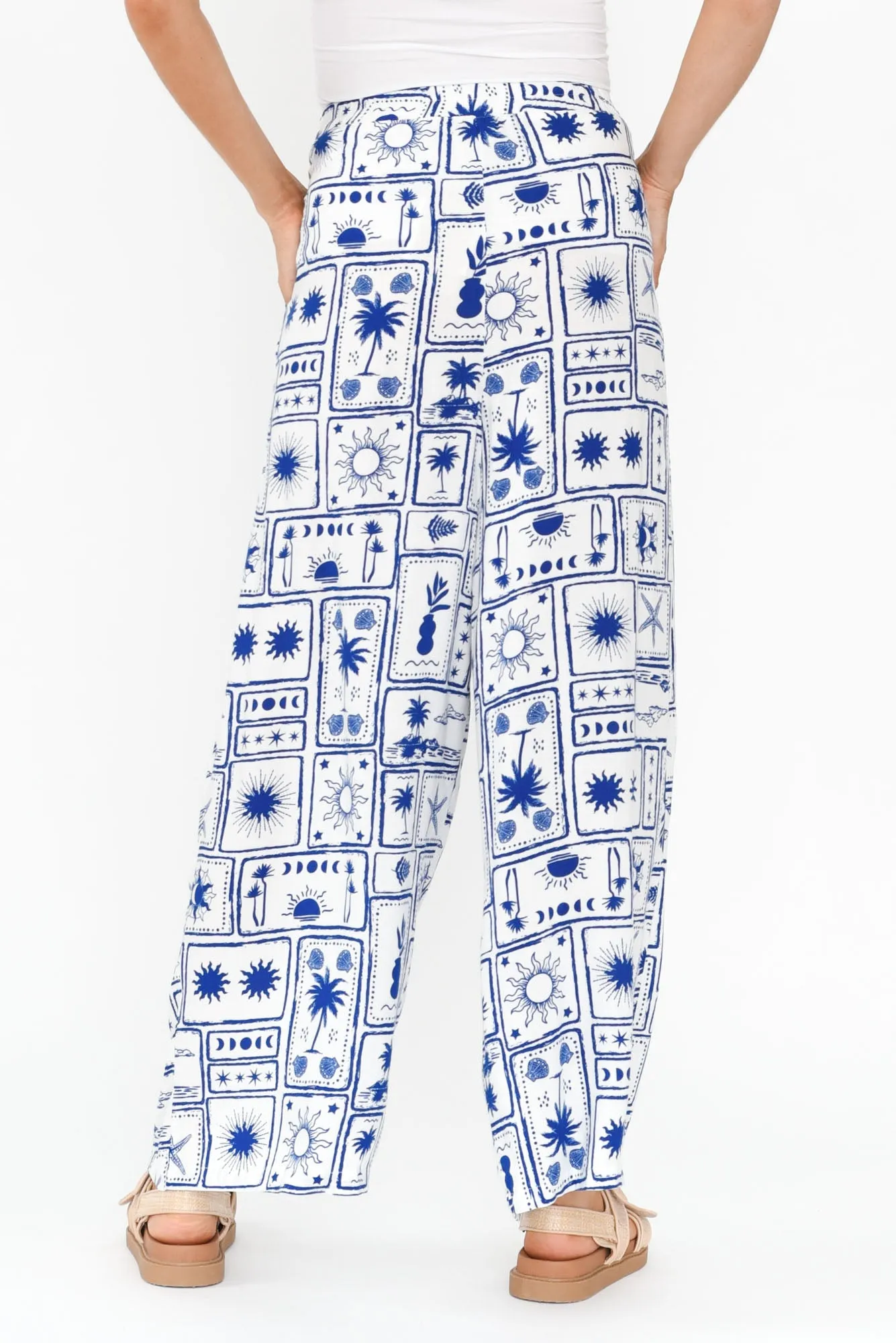 Cath Blue Tropical Pocket Pants