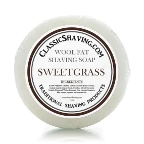 Classic Shaving Wool Fat Shaving Soap - 3" Sweetgrass