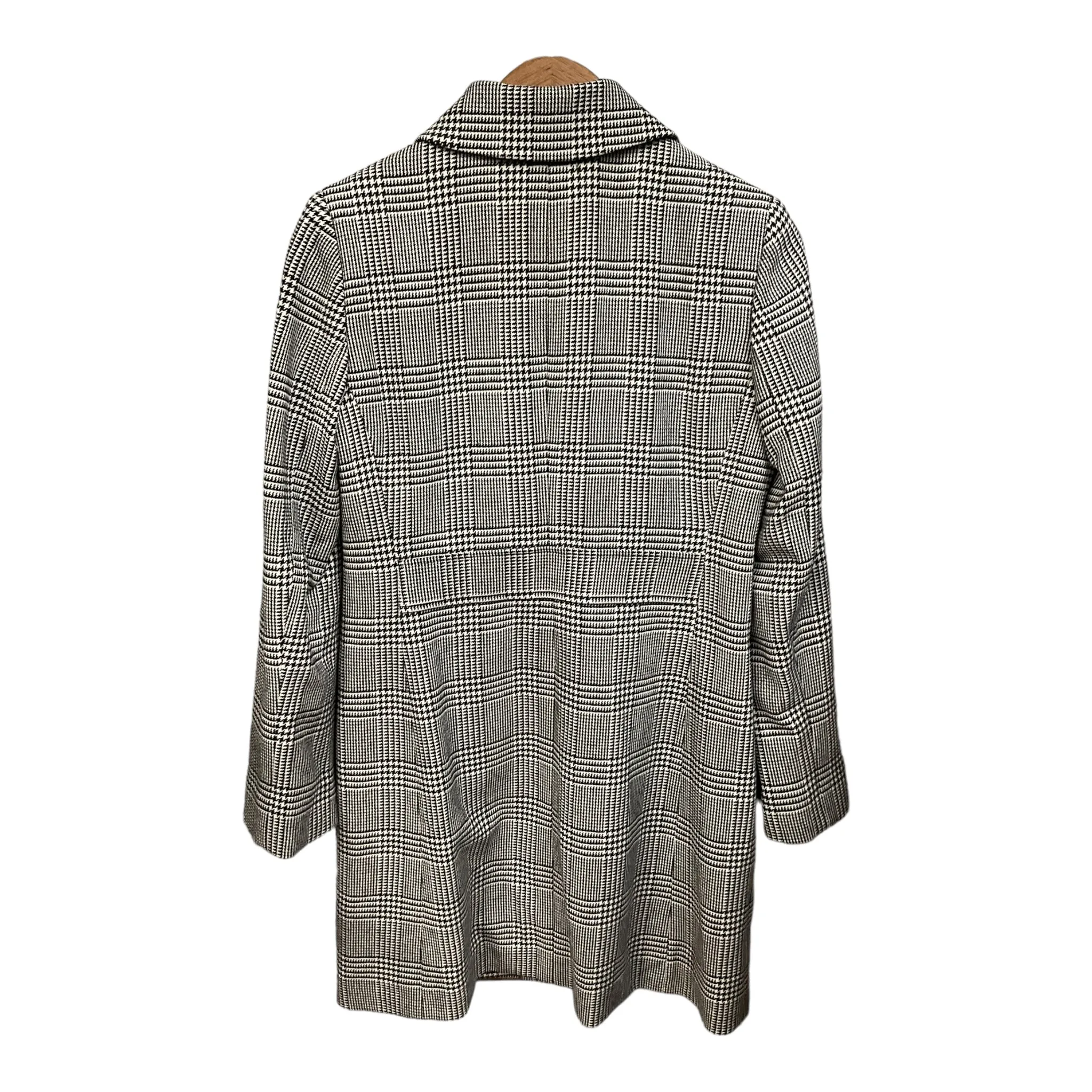 Coat Wool By Anne Klein In Checkered Pattern, Size: S