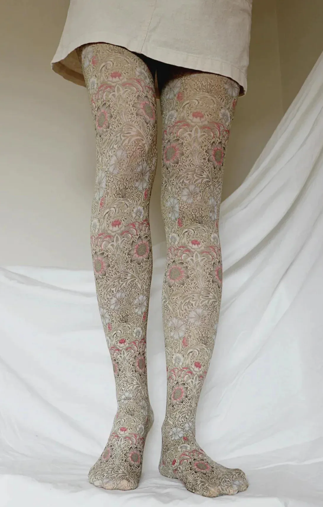 Corn Cockle By William Morris Printed Art Tights