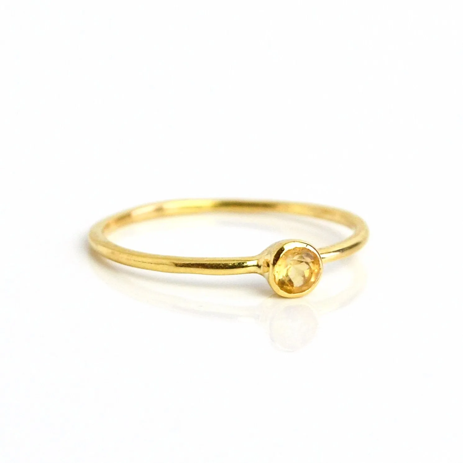 Dainty Stackable Citrine Ring : November Birthstone