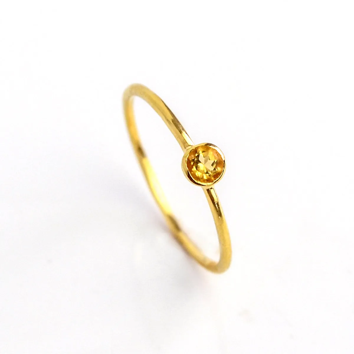 Dainty Stackable Citrine Ring : November Birthstone