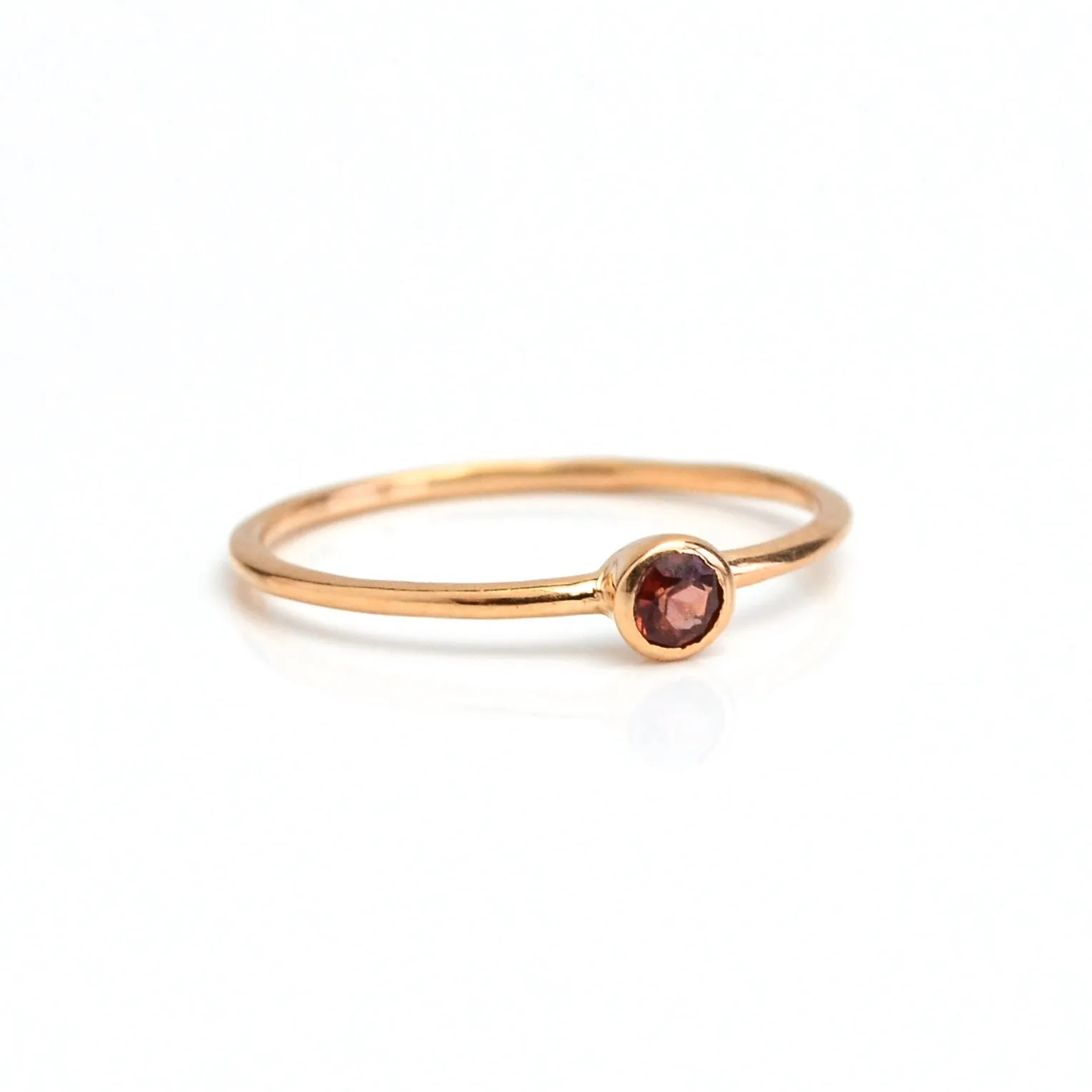 Dainty Stackable Garnet Ring : January Birthstone