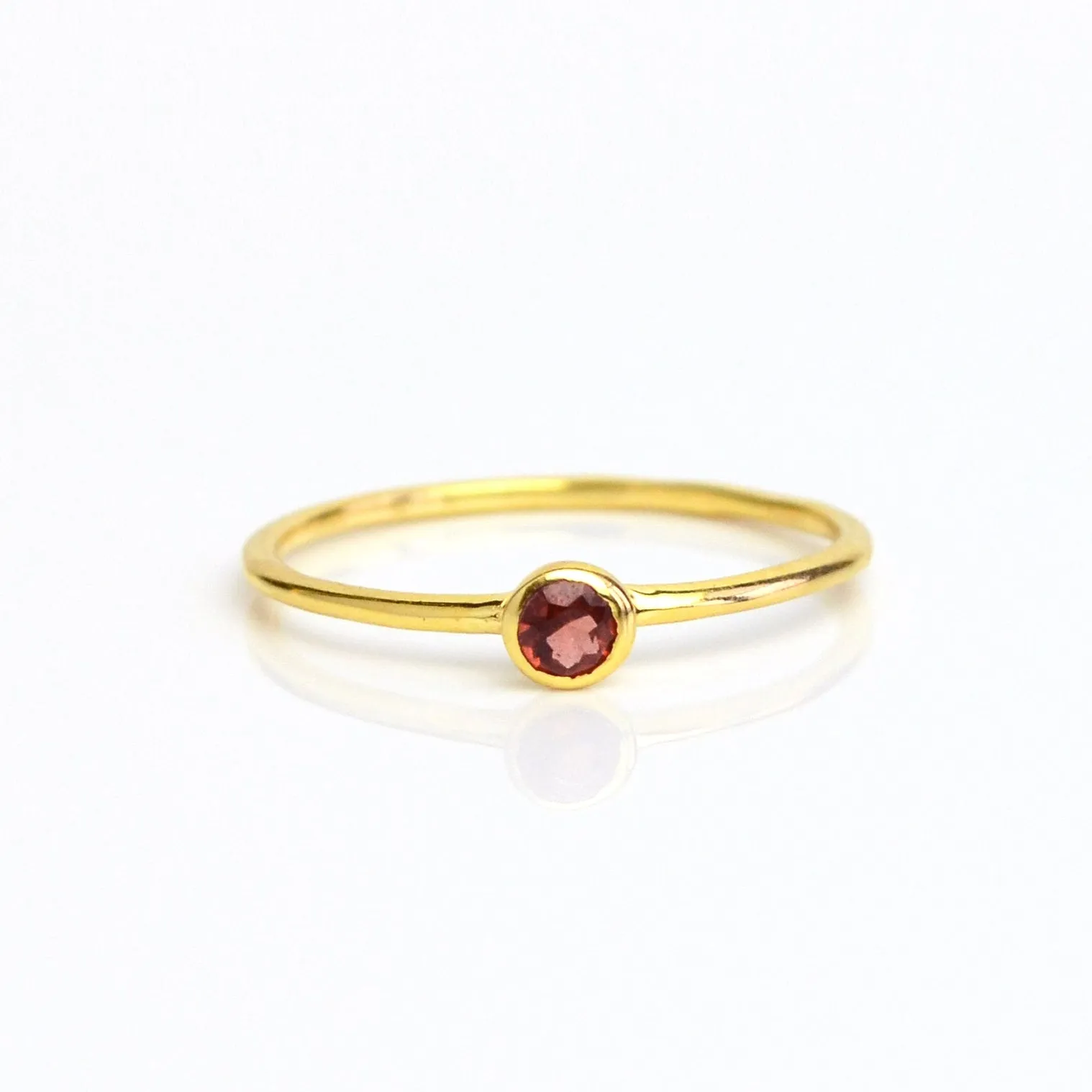 Dainty Stackable Garnet Ring : January Birthstone