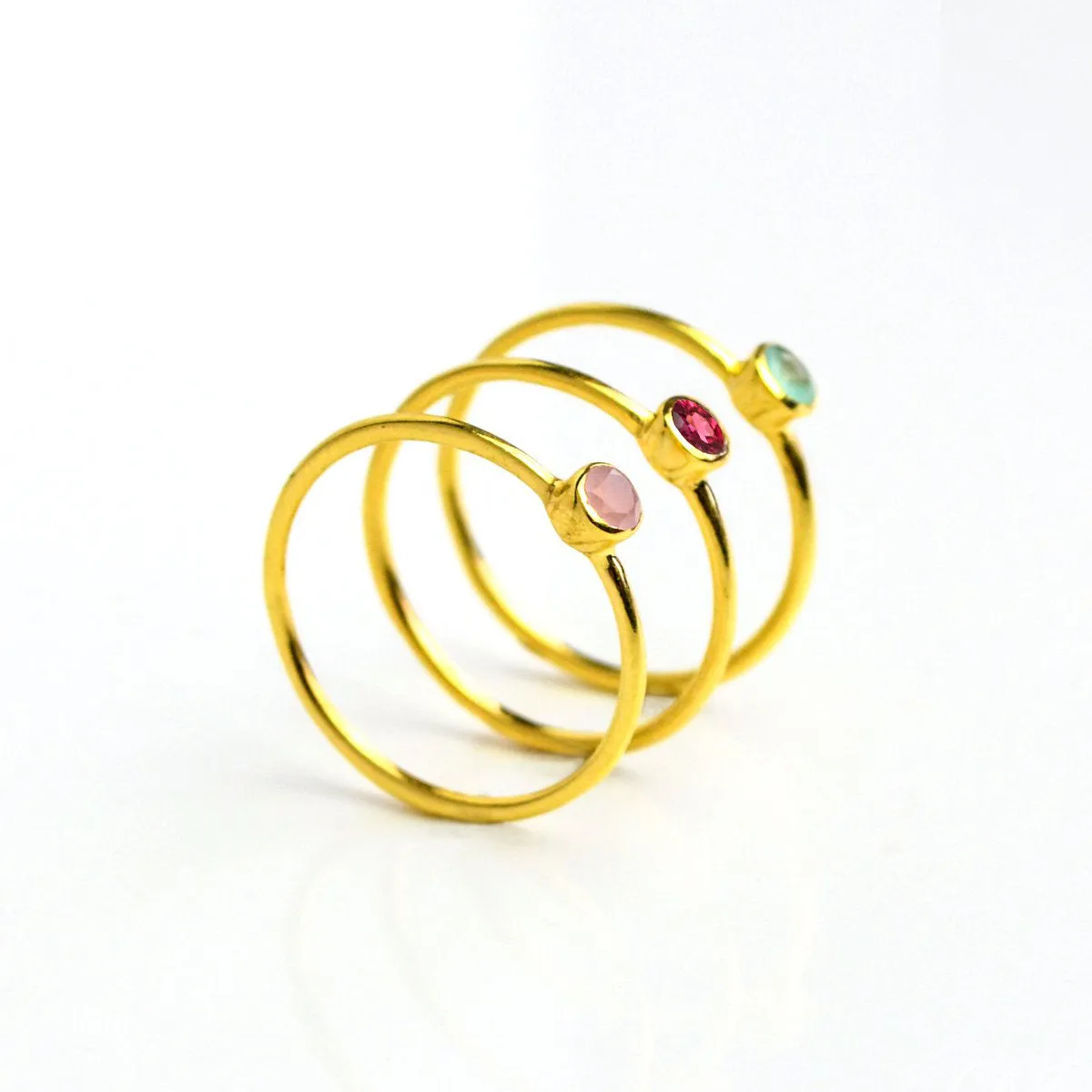 Dainty Stackable Garnet Ring : January Birthstone