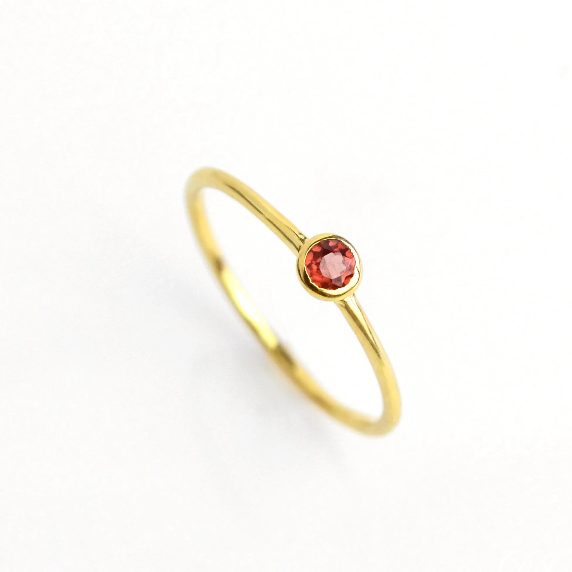 Dainty Stackable Garnet Ring : January Birthstone