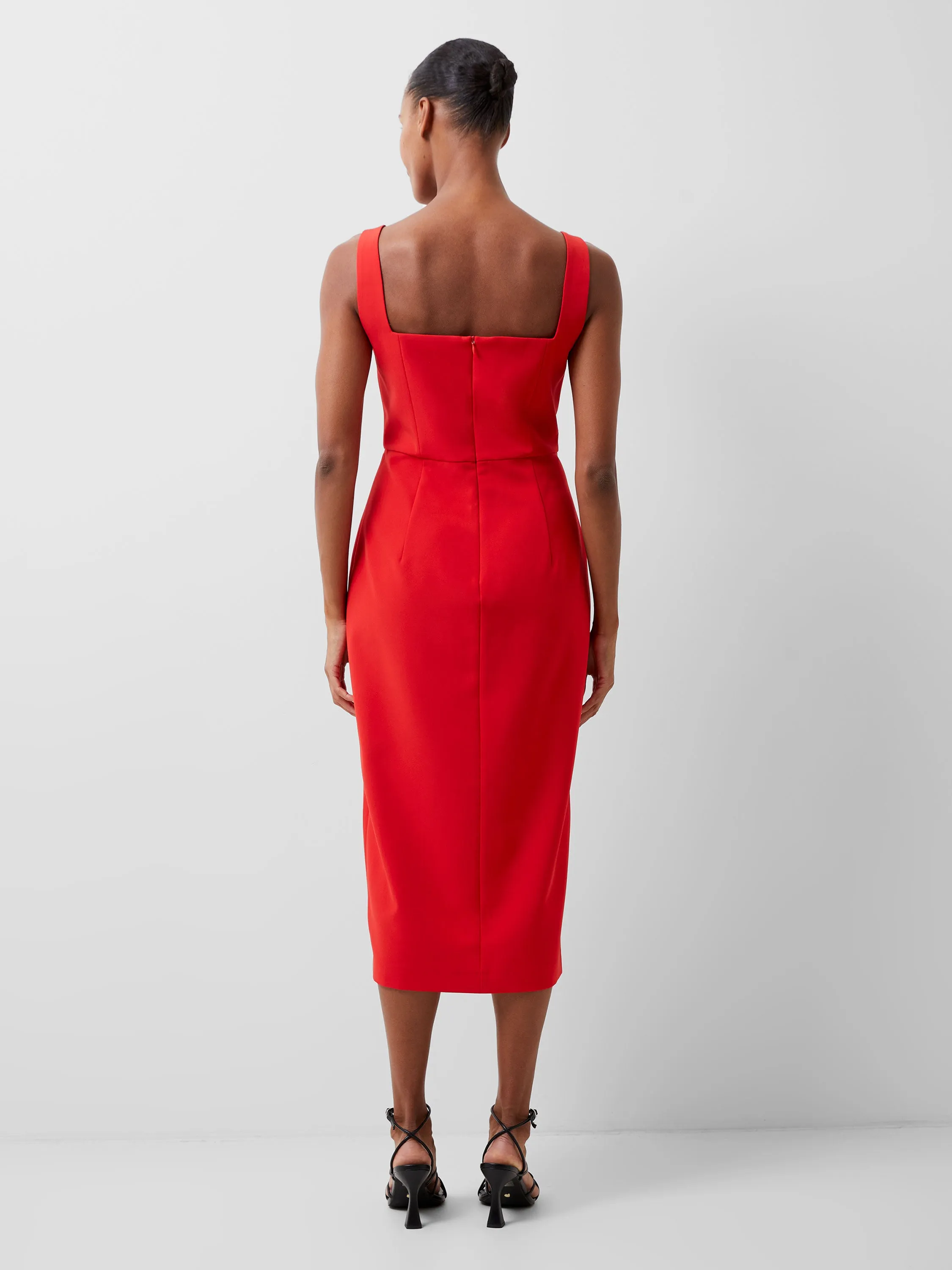 Echo Crepe Keyhole Midi Dress