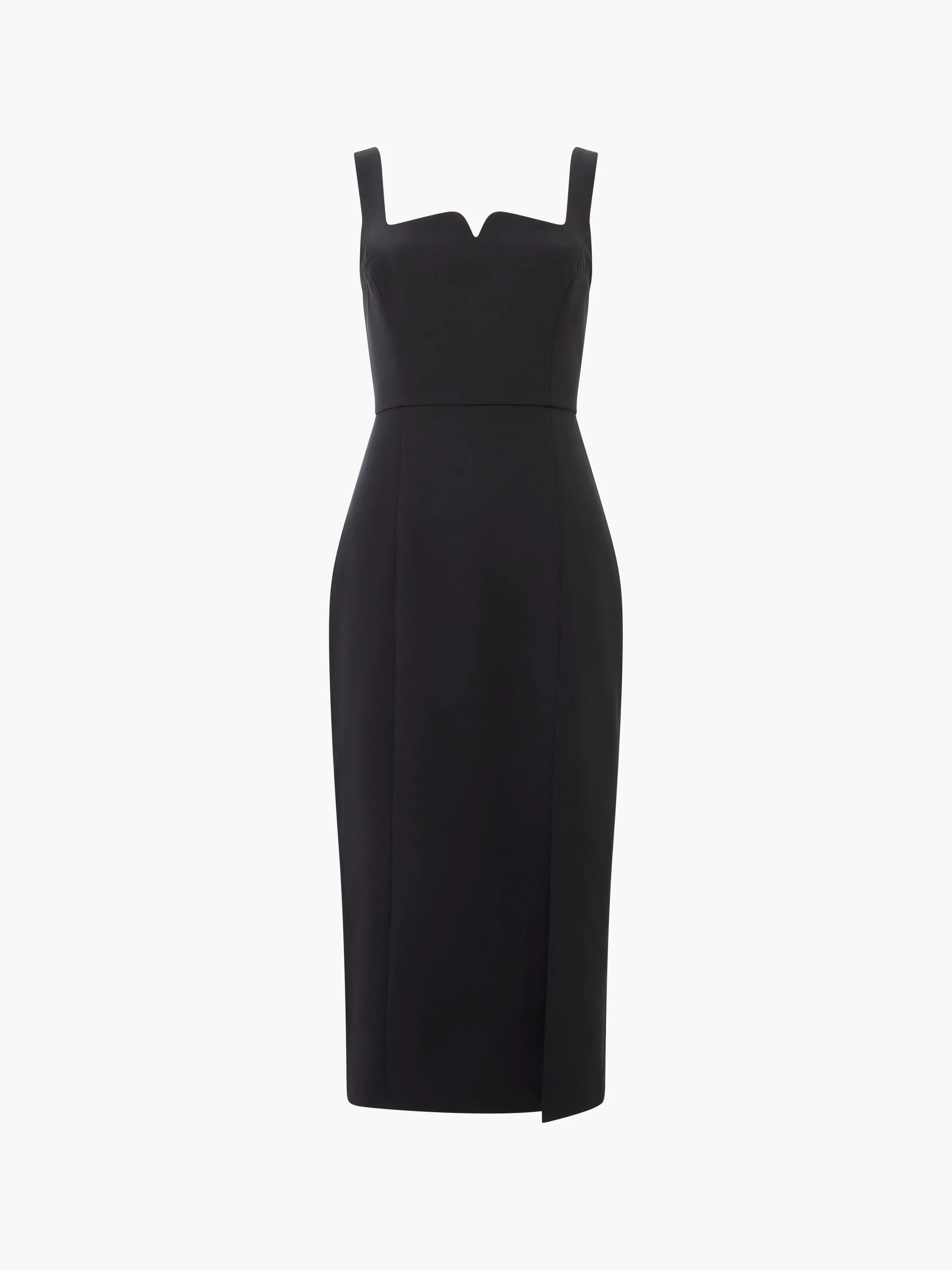 Echo Crepe Neck Detail Midi Dress