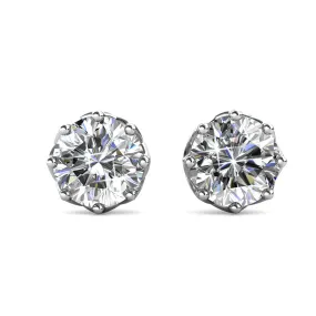 Eden 18k White Gold Plated Crystal Stud Earrings for Women