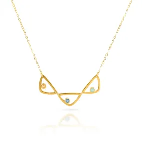 Eden Series Custom Birthstone Minimalist Triangle Pendant Necklace