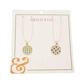 Enamel Necklace 2 pieces - Checks