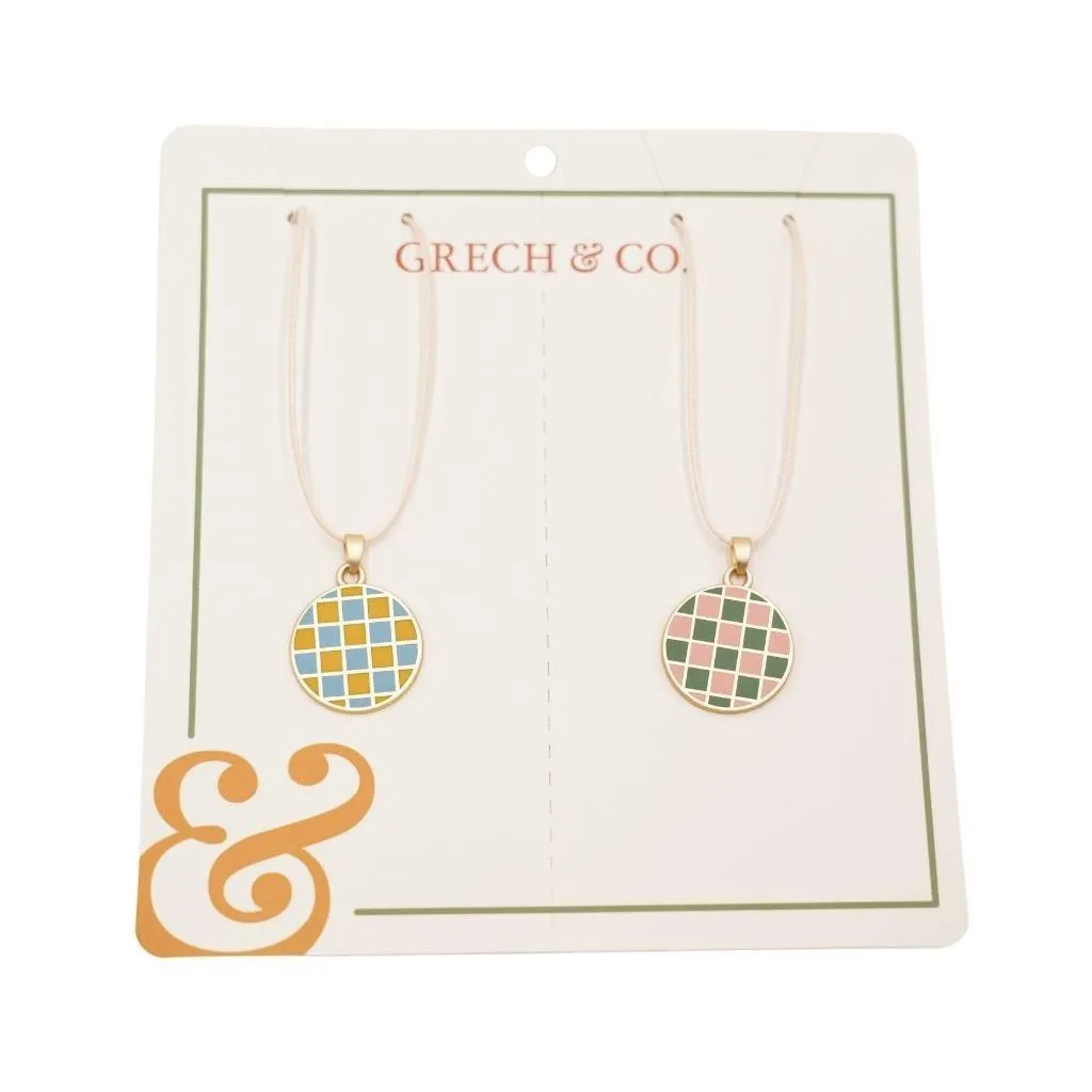 Enamel Necklace 2 pieces - Checks