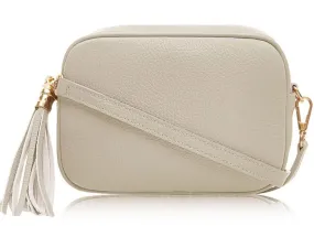 Fabucci Cream Leather Crossbody Bag