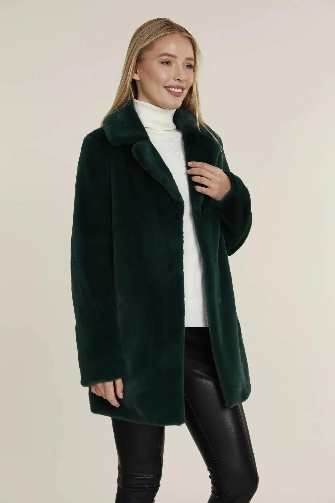 Faux Fur Car Coat