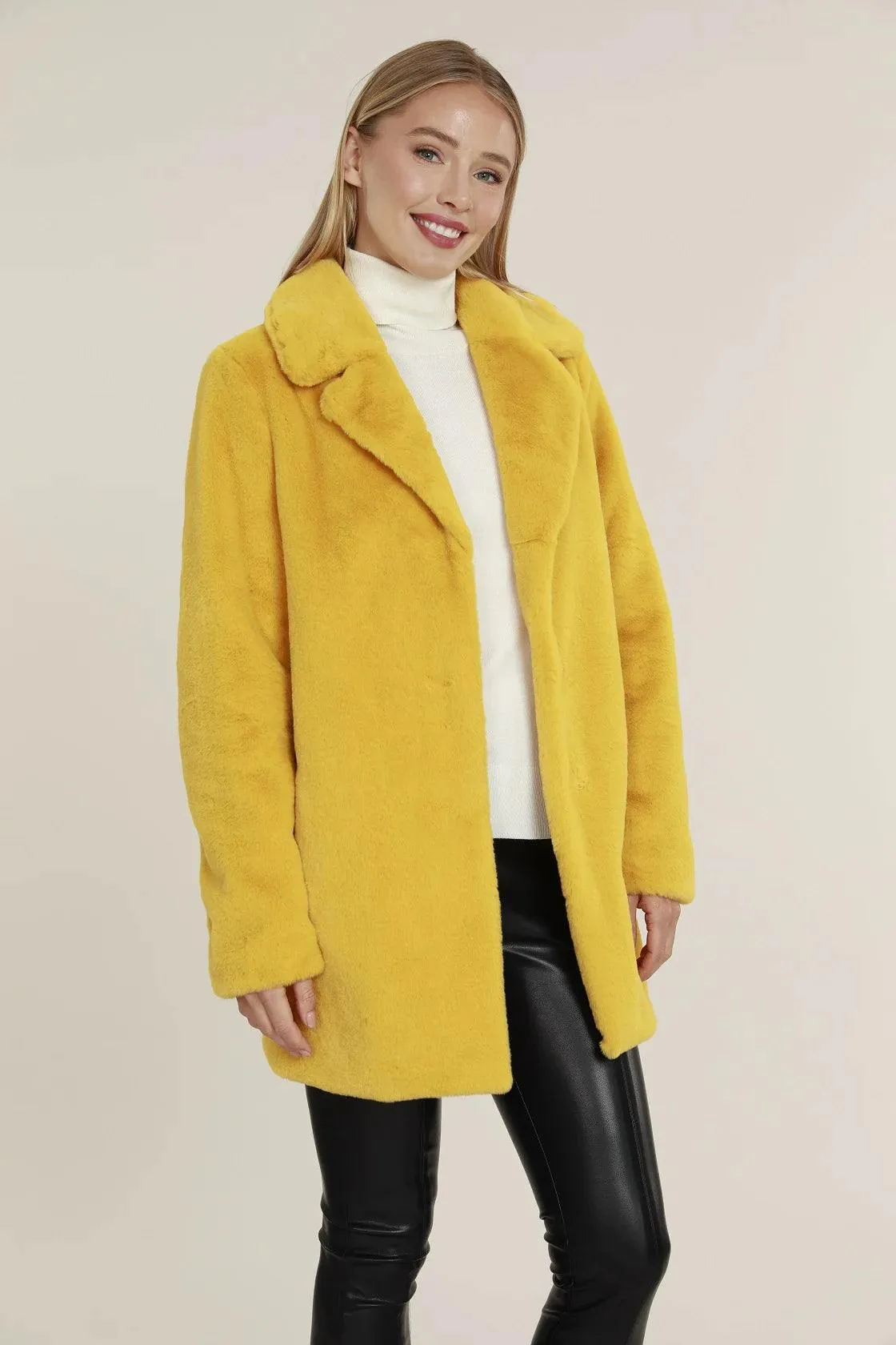 Faux Fur Car Coat