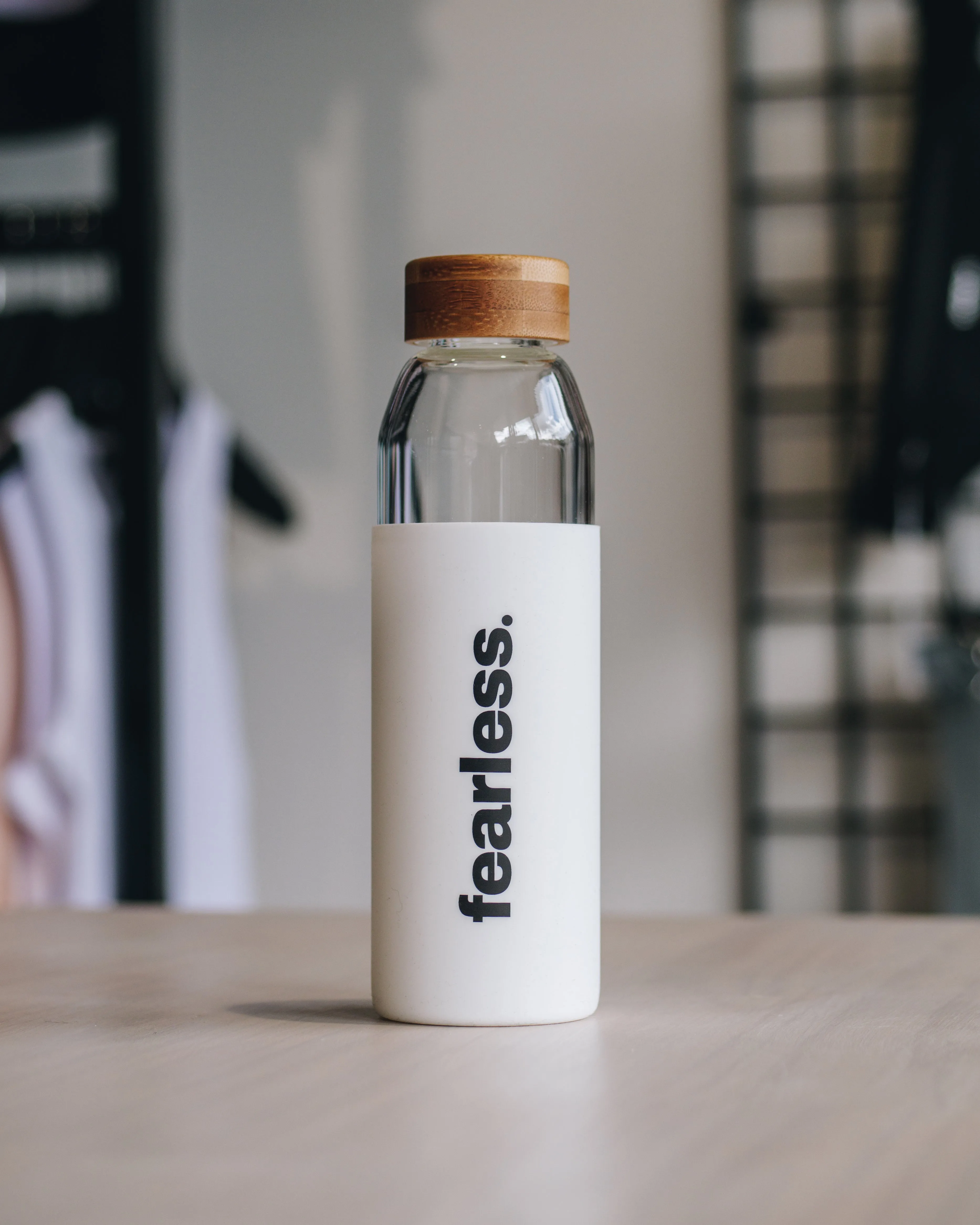 Fearless Orbit Glass Drink Bottle - White