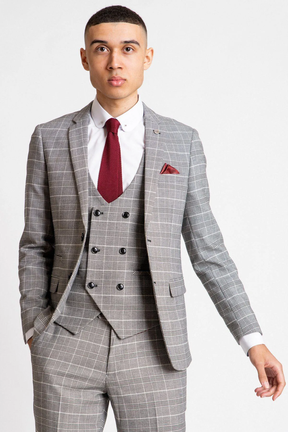 Former Footballer Joe Thompson in Ross Grey Check Blazer & Waistcoat