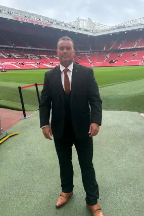 Former Manchester United Footballer Ben Thornley in Bromley Olive Green Suit