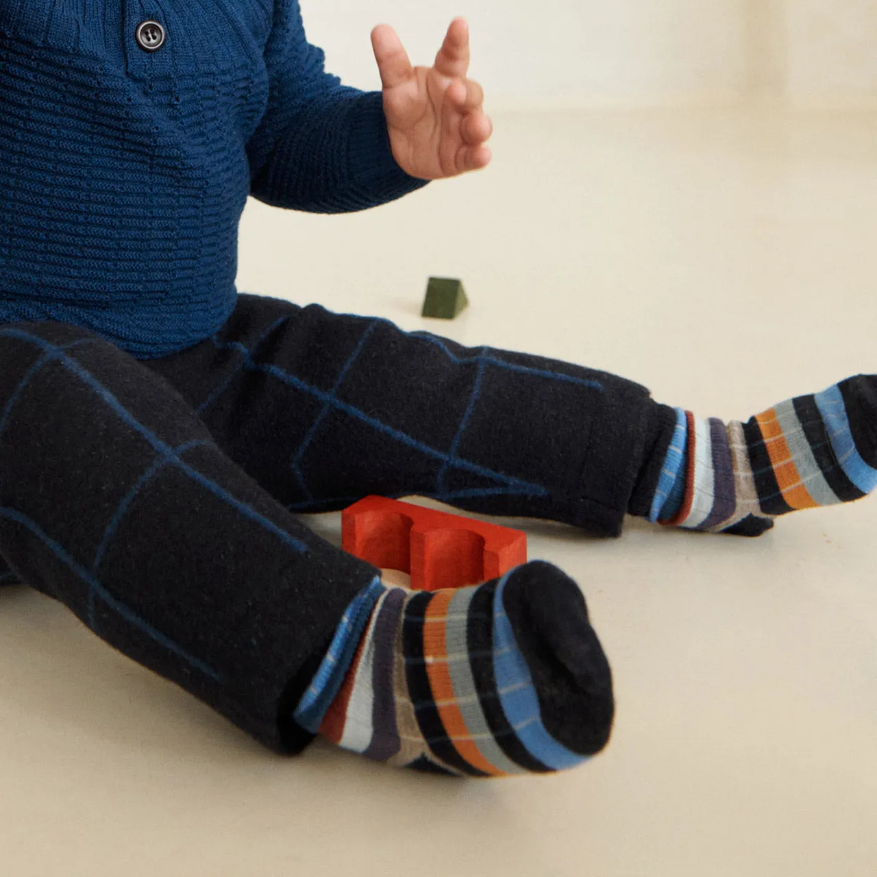 FUB Merino Wool Socks - Fine Colourblock Knit (Kids)