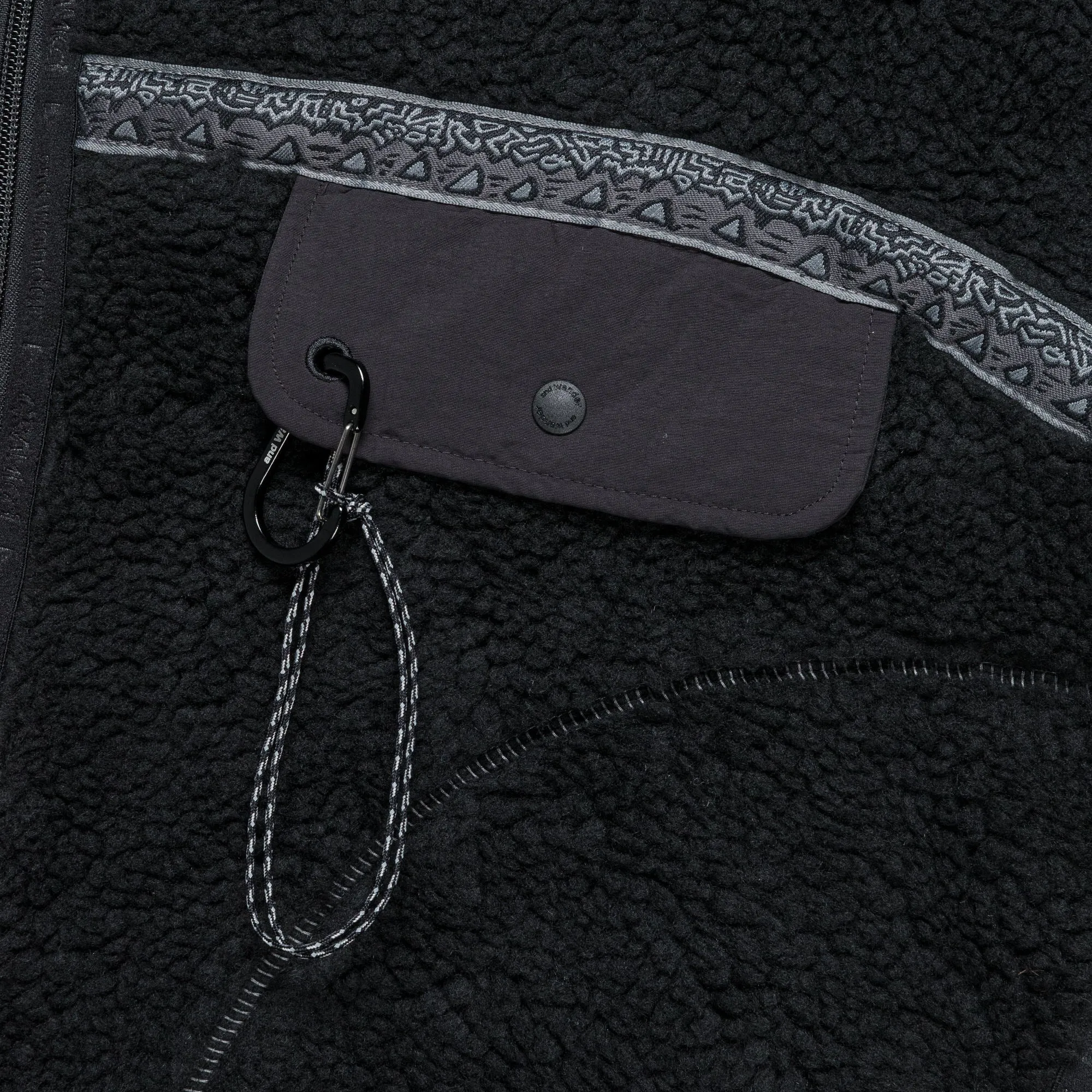 JQ Tape Fleece Jacket x and wander - Black