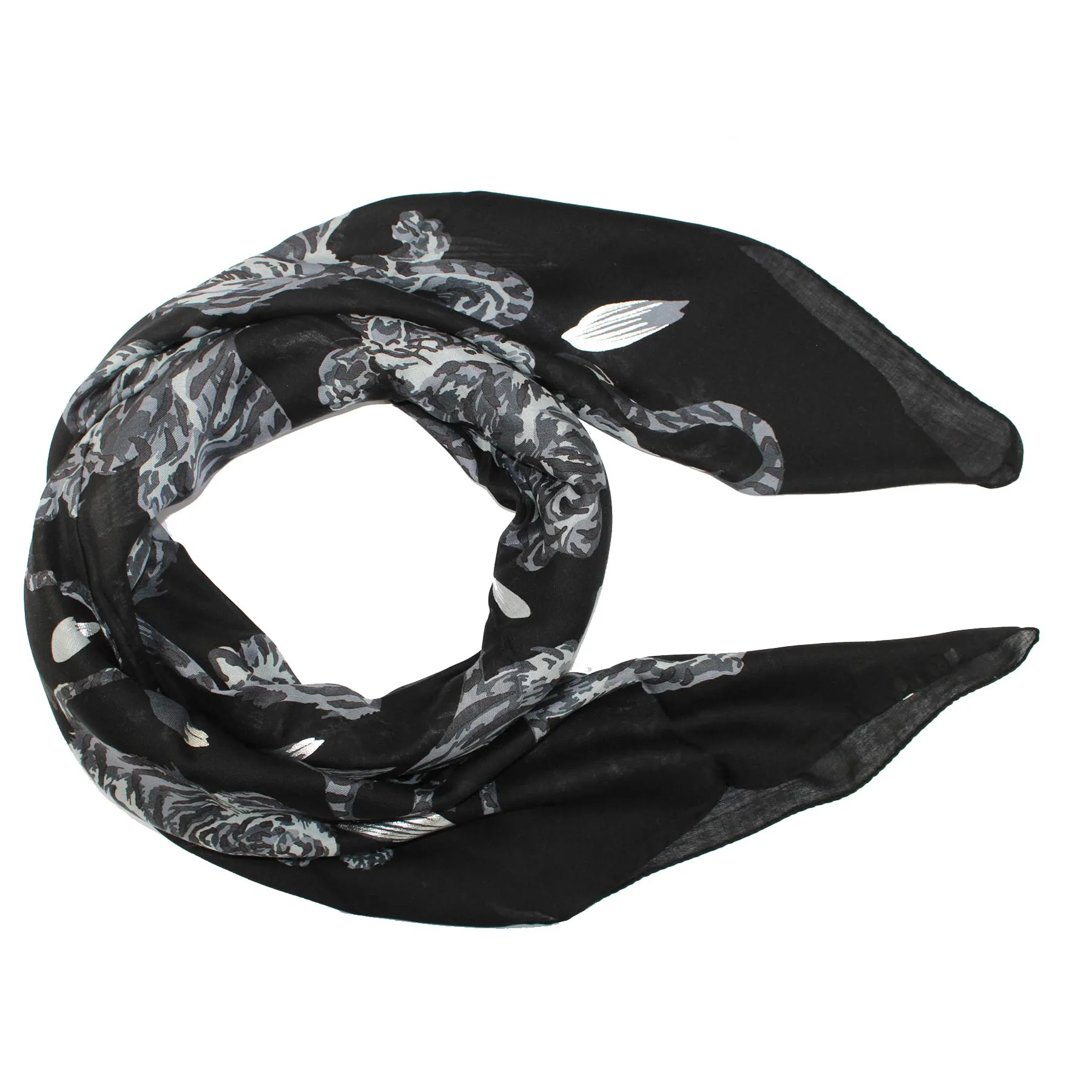 Kenzo Scarf Black Gray Tiger Design - Large Wrap SALE