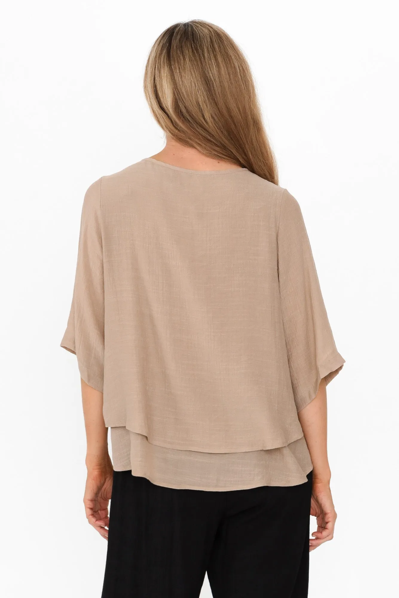 Liora Beige Layered Top