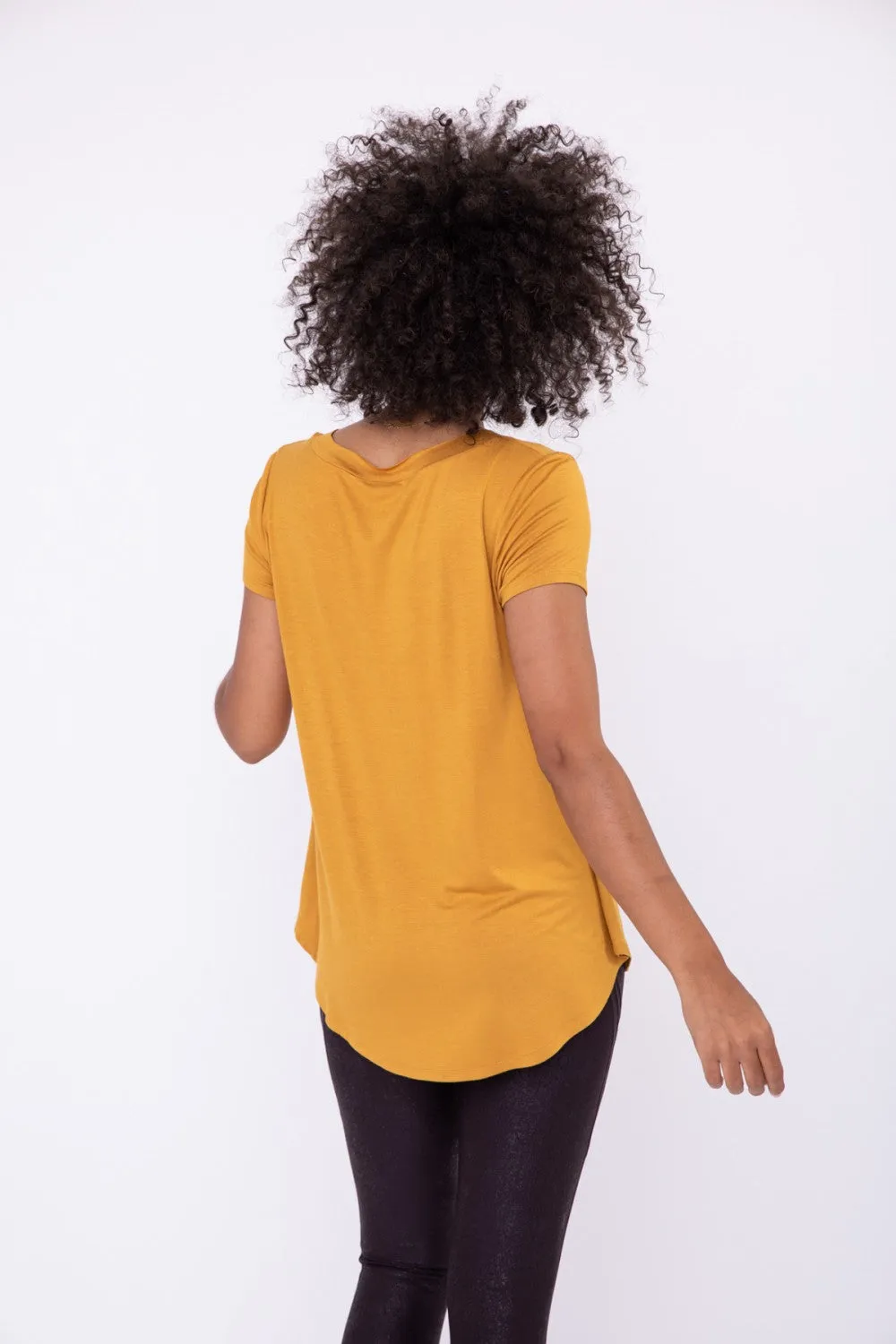 Longline Deep V-Neck Pocket Shirt