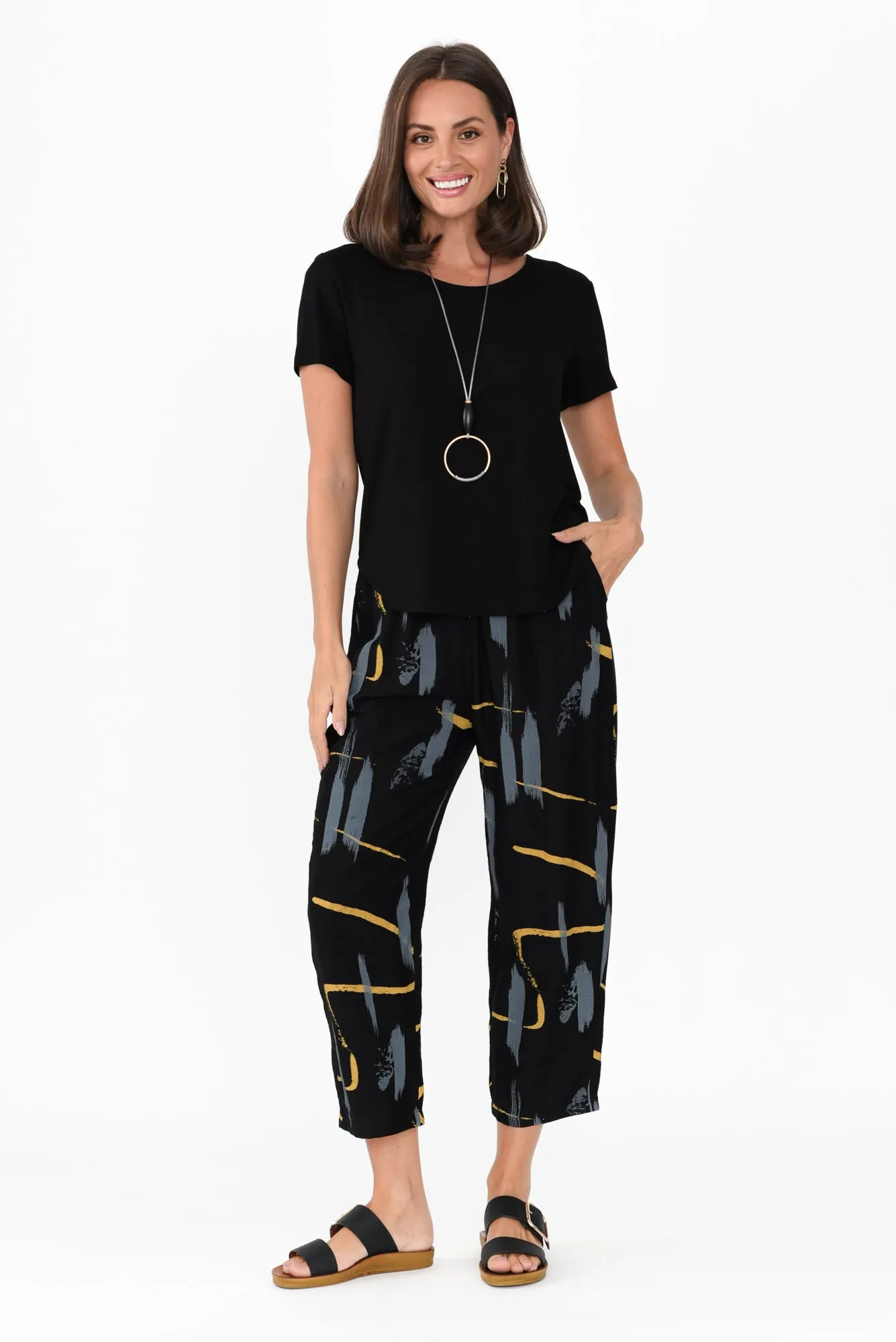 Mahala Black Dash Pocket Pants