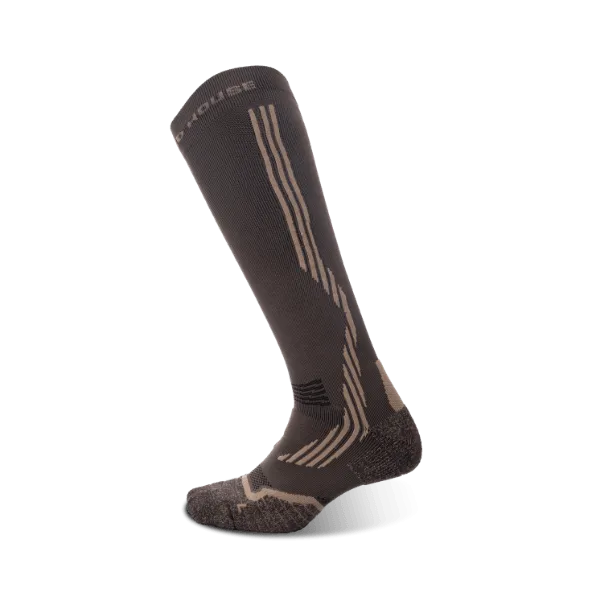 Men's Feel Breath Cross Country Brown knee high socks 2-packs